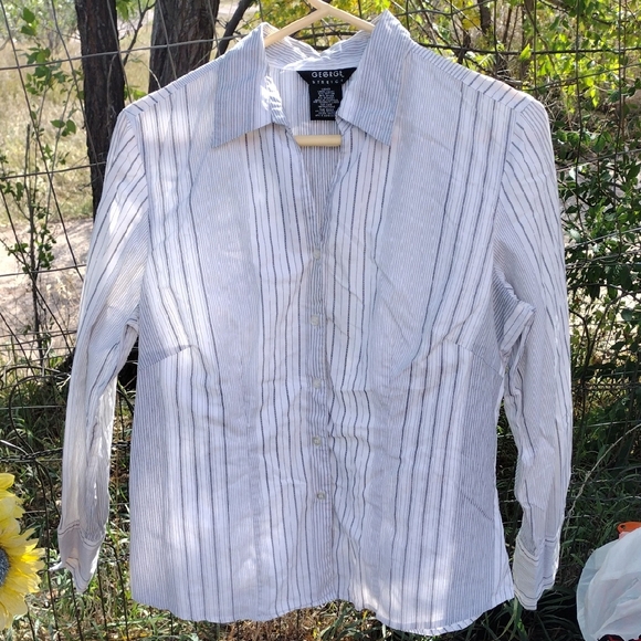 George White and Black Striped Shirt - Picture 1 of 6